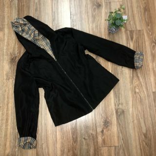 Vintage Burberrys London Black Nova Check Women’s S Jacket Reversible