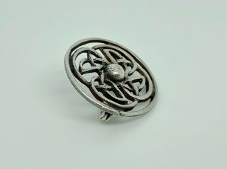 Gorgeous W H Darby Vintage 1961 Sterling Silver Iona Celtic Knot Design Brooch 3