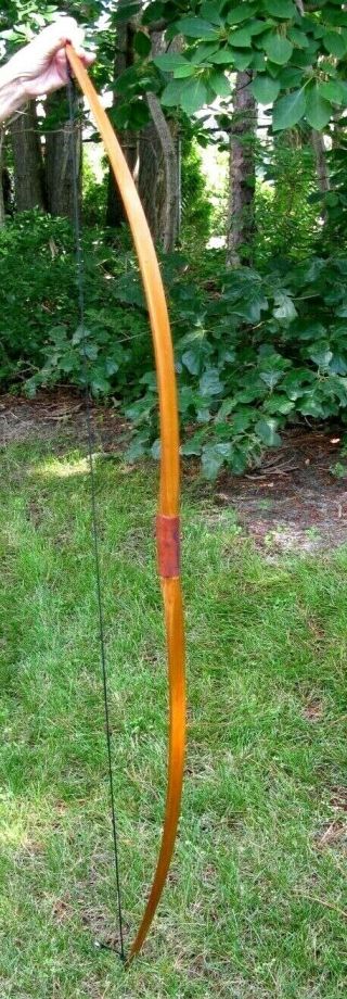 Pre - Owned Vintage 60 " Long Archery Lemon Wood Long Bow With Paracord String 30 S