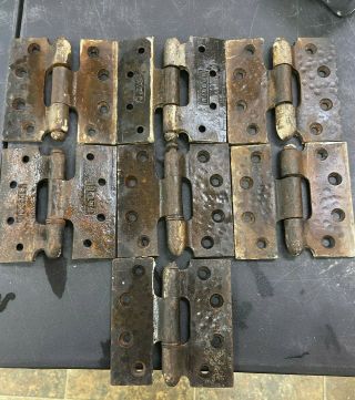 Vintage Rixson Heavy Duty Door Hinge Brass Plated Steel