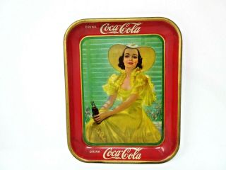 Vintage Rare Original1938 Coca Cola Advertising Tray Sign Nmnt To