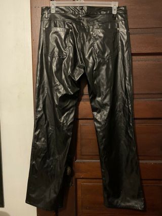 Vintage Tripp Nyc Mens Faux Leather Pants Size 36 Goth Emo Metal 2