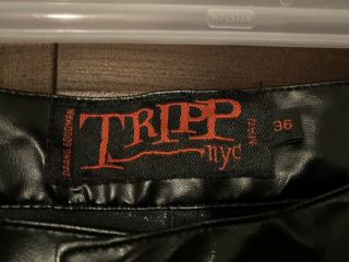 Vintage Tripp Nyc Mens Faux Leather Pants Size 36 Goth Emo Metal 3