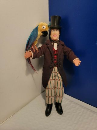 Vtg Rare Japan 1967 Mattel Dr Dolittle Rubber Toy Doll Figure With Parrot