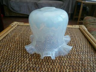 Vintage Antique Vaseline Milk Glass Lamp Light Shade Base