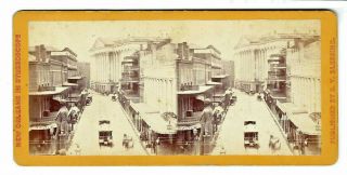 Vintage Stereoview Card Saint Charles Hotel St.  Charles Street Orleans