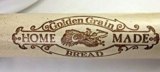 Vintage Golden Grains Home Bread Advertising Ad Rolling Pin