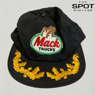 Vintage 80s Mack Trucks Oak Leaf Scrambled Eggs Snapback Hat K Products Cap