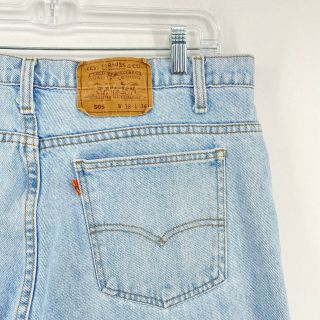 vtg 90s USA Made Levi ' s 505 Men ' s 38x34 Light Blue Wash Denim Jeans ORANGE TAB 2
