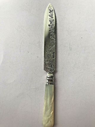 Antique Silver Fruit Knife Chester Hallmark 1906 J & R Griffin M.  O.  P Handle