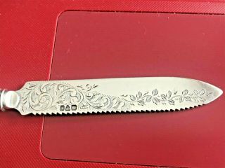 ANTIQUE SILVER FRUIT KNIFE CHESTER HALLMARK 1906 J & R GRIFFIN M.  O.  P HANDLE 2