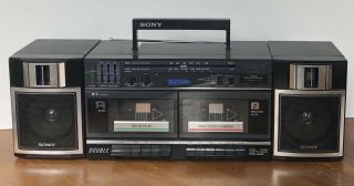 Vintage Sony Cfs - W360 Dual Cassette Am/fm Radio Boom Box Stereo