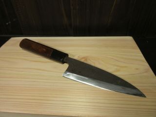 Sharpened: Vintage :japanese Kitchen Knife/small Deba 120/250mm / Hisamoto /horn