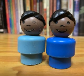 Vintage Fisher Price Little People Rare Htf Whoops Boy Light Blue Body