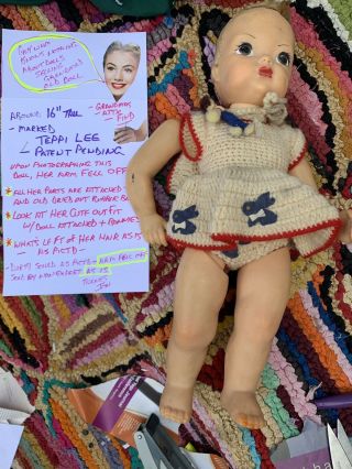 Guy Terri Lee Patent Pending Doll - Rare - 16 " Vintage Dressed 1950s