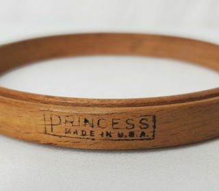 Vintage Princess Embroidery Hoop Bow Spring Tension Wooden Wood 4 