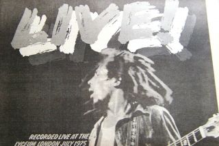 BOB MARLEY & THE WAILERS 1975 LIVE ALBUM VINTAGE POSTER ADVERT REGGAE 3