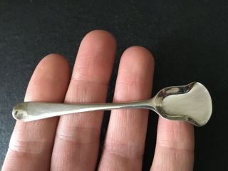 Antique Georgian Solid Sterling Silver Shovel Shaped Salt / Condiment Spoon 90mm