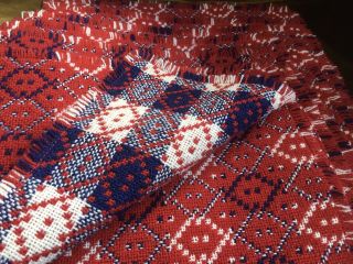 8 X Welsh Pure Wool Tapestry Vintage Table Place Mats Blue Red & White - Holytex