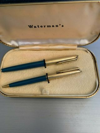 Vintage Waterman’s Fountain Pen And Ballpoint Pen Set/original Box - Us Ship