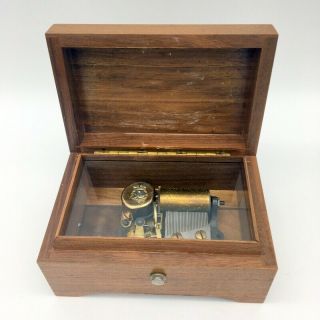 Vintage Thorens Music Box Switzerland Wood 30? Pins
