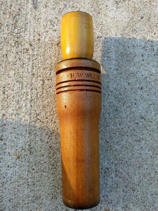 Vintage 1940s To 50s H.  W.  Willis 3 Ring Wood Duck Call