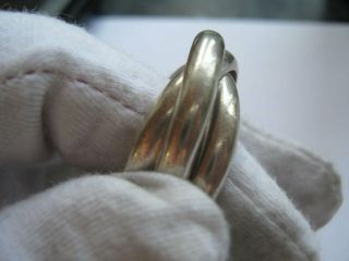 Vintage 18.  9 Grams Solid Sterling Silver Russian Wedding Ring Large Size Y