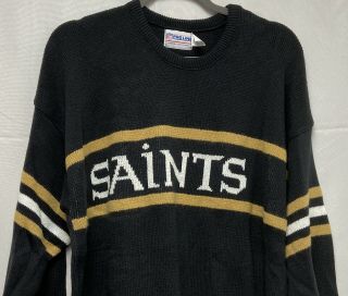 Nfl Vintage Orleans Saints Sweater Mens Xl Authentic Pro Line Cliff Engle