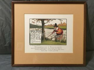 Chas.  Crombie Rule Of Golf Xxxii Print Matted & Framed