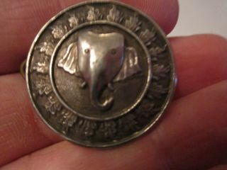 Vintage Sterling Silver Brooch Pin - Elephant Figure - 14 Grams - Box S