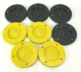 Vintage Arco Tournament Shuffleboard Discs Puck Set Of 8 Yellow Black St Pete Fl