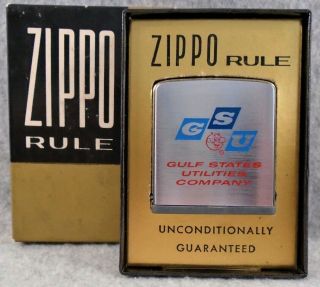 Vintage Zippo Tape Measure Ruler " Gulf States Utilities Co.  Reddy Kilowatt " Mib