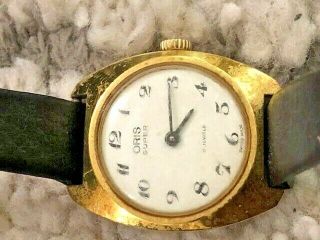 Vintage Swiss Made 17 Jewels Oris Bezel Gold Plated Mechanical Ladies Watch 7C 3
