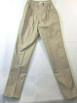 Vintage Rocky Mountain Jeans Size 5/6 Long Tall Tan Pleated 26 X 34.  5 Usa Bare