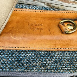 Vintage Hartmann Garment Bag Tweed Leather Suitcase Luggage 24 