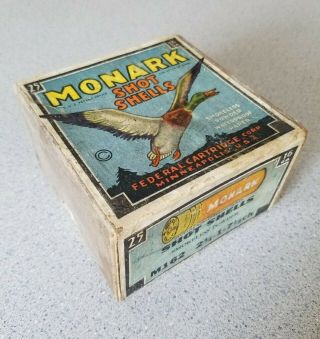 Old Federal Monark 16ga 2 Piece Paper Shot Shell Box Empty