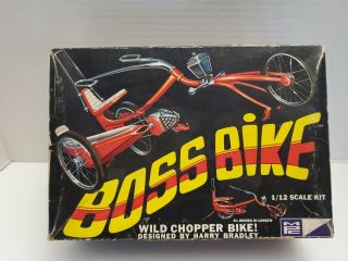 Vintage 1970 Mpc Boss Bike Model Kit Box Wild Chopper Bike Rebuilder