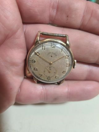 Vintage 14k Gf Lord Elgin 21 Jewel Mans Hand Wind Watch Large Dial Pics
