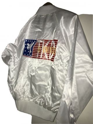 Vtg 80s Taekwondo Satin Jacket Usa Made Tkd Men Small Martial Arts