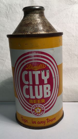 Schmidt’s Vintage City Club Empty Beer Can St Paul,  Mn