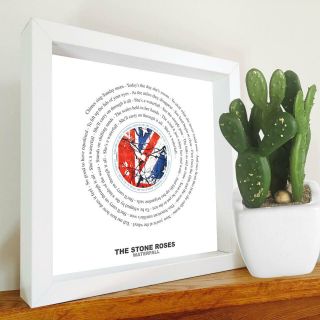 The Stone Roses - Waterfall - Framed Lyrics Manchester Bands - Ian Brown - Mani