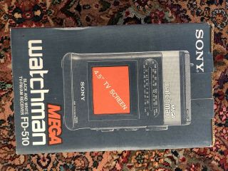 Vintage Sony Mega Watchman,  B&w Tv Fm/am Receiver,  Fd - 510,  Factory.
