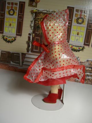 Vintage Vogue Ginny Doll Made USA Ready for Rain Day Red Polka Dot Walker 1950s? 3