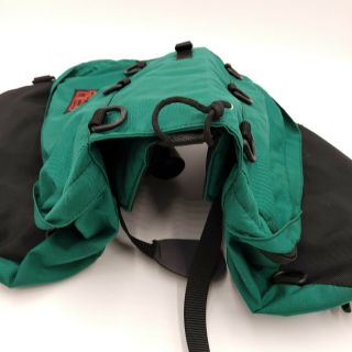 Vintage Wenaha Dog Saddlebags Backpack Bags Green Black Med / Large Made In Usa
