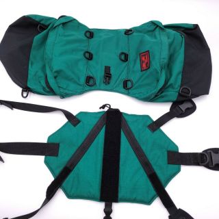 Vintage Wenaha Dog Saddlebags Backpack Bags Green Black Med / Large Made In USA 3