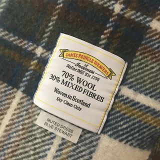 Vtg James Pringle Weavers Scotland Wool Blend Soft Fringed Throw Blanket 49 x 64 2
