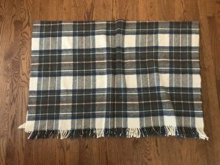 Vtg James Pringle Weavers Scotland Wool Blend Soft Fringed Throw Blanket 49 x 64 3