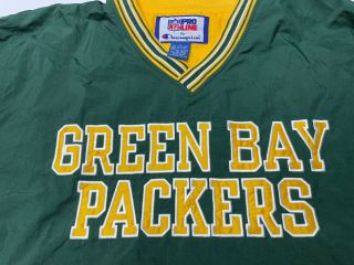 Vintage Green Bay Packers Pro Line Champion Windbreaker Pullover Large Perfect