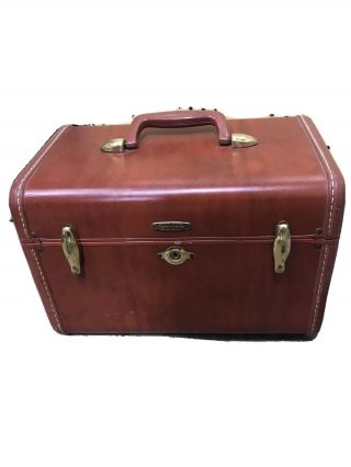 Vintage Samsonite Luggage Train Travel Case 4912 Red