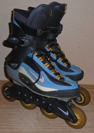 Vintage Nike Zoom Air Blue Hockey Rollerblades Inline Roller Skates Size 7 Mens